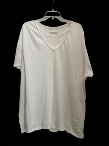 We the Free People Ivory White XL V neck Distressed top 100% Cotton Extra large - Picture 1 of 15