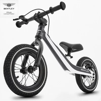 BENTLEY Balance Bike bicolor black white Original Laufrad mit Bremse Ledersattel - Bild 1 von 4