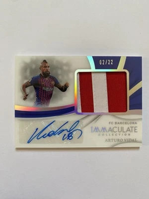 2018-19 Panini Immaculate Barcelona  Arturo Vidal Match-Worn Patch Auto /22 - Image 1 of 2