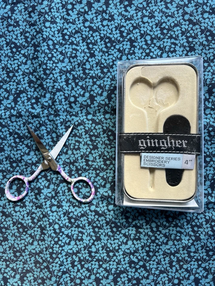 Gingher Designer Series Ashley 4 Embroidery Scissors NIB Made In Italy - Image 1 of 4