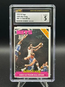1975-76 Topps Basketball #300 JULIUS ERVING "Dr J" All-Star HOF NY Reti CSG 5 EX - Foto 1 di 2