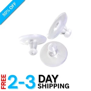 Silicone Earring Backs Clear Rubber 100 Pack Safety Clutch Ear Locking Solution - Picture 1 of 8