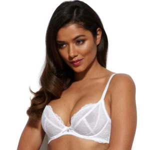 Gossard Superboost Lace Non-Padded Plunge Bra New Lingerie White 7725 - Picture 1 of 6