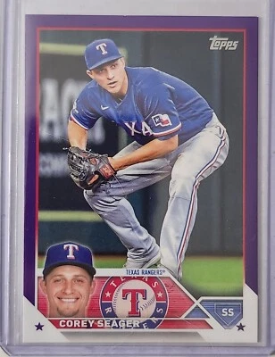 Corey Seager 2023 Topps Series 1 Purple Parallel Texas Rangers #315 - Image 1 of 4