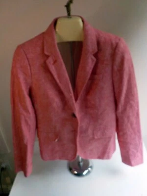 J. CREW Linen Blend Fully Lined 2 Button Blazer-Red-SZ 4 - Image 1 of 4