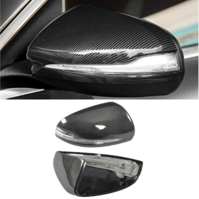 Real Carbon Fiber Mirror Cover Cap for Benz Mercedes W205 W213 X205 GLC43 C63 - Image 1 of 4