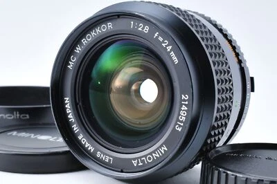 W/ hood [Exc+5] Minolta MC W.Rokkor 24mm F2.8 Wide Angle MF Lens From JAPAN - Image 1 of 4