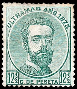 Cuba Esp. - Edi (*) 26 - 1873 - Amadeo I - 12 1/2 cts. - Imagen 1 de 1