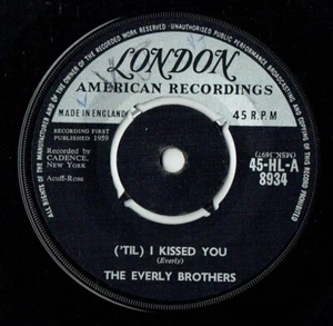 Everly Brothers - ('Til) I Kissed You/Oh, What A Feeling HLA8934 G+ Hear It! - Picture 1 of 2