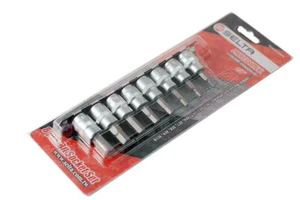 Selta Taiwan 8pc 3/8" Dr S2 Steel Hex Allen Socket Bits Set:H3-4-5-6-7-8-9-10mm - Picture 1 of 5