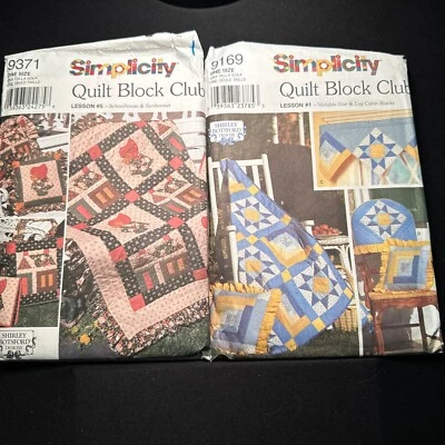 Simplicity 9169 & 9371 Pattern Quilt Block Club Lesson #1 And Lesson #5 Uncut - Image 1 of 4