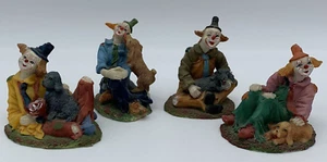 4 James Alex Cute Vintage Clowns with Dogs Figurines Oakhurst NJ - Picture 1 of 12