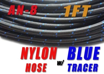 AN8 AN-8 8 AN Nylon Stainless Steel SS Braided Fuel Hose Oil Gas Line 1FT - Image 1 of 4