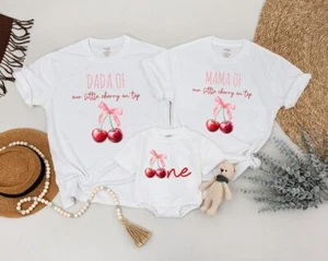 Cherry First Birthday Matching Family Shirts, Sweet One 1st Birthday Outfit - Picture 1 of 6
