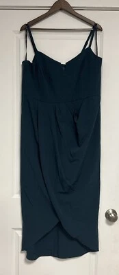 Vestido de cóctel City Chic atrevido cuello en V largo midi en esmeralda talla 16 nuevo con etiquetas Foto 1 de 4