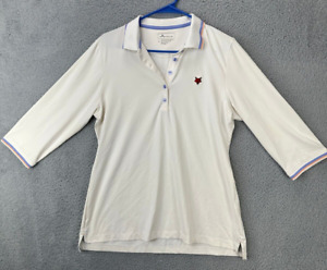 Peter Millar Shirt Womens Large L White Polo Golf Golfer Rugby Athletic Ladies