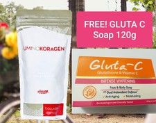 Uminokoragen Collagen Supplement anti aging Free Gluta C Intense Whitening soap