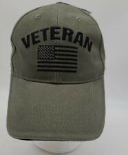 Olive US Vintage Veteran Low Profile Military USA Flag Vet Hat Baseball Cap