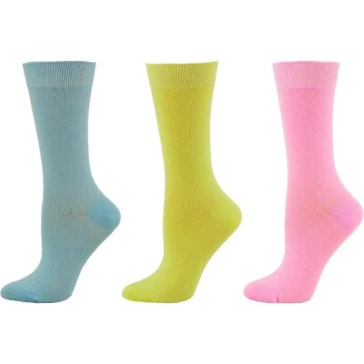 Calcetines de bambú de color liso para mujer - 3 pares, calcetines suaves y cómodos  Foto 1 de 4