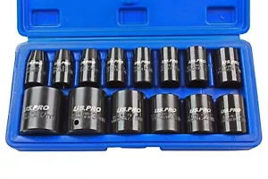 US Pro 14Piece Impact sockets, 1/2 10-32 mm Shallow Socket Set - Picture 1 of 5