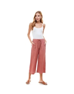 Thread & Supply Wide Leg Crop Pants Rose/Brick Dust Lightweight Casual Size M - Picture 1 of 10