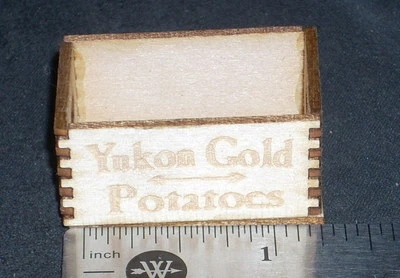 KREBS KRATES Dollhouse Miniature Yukon Gold Potatoes Produce Crate 1:12 Food Farm Farmers