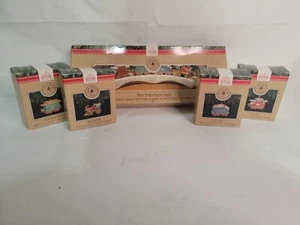 Hallmark Keepsake Ornament~Train Trestle Cars ~Complete Set Of 5  - Picture 1 of 5