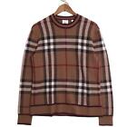 BURBERRY 8036603 Check pattern knit sweater tops S brown check