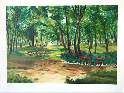 Saint-Alban - Fermeture Annulle, litografía original, artista francés listado Foto 1 de 4