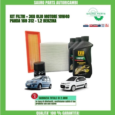 KIT  TAGLIANDO FIAT 500/YPSILON/PANDA 169/PUNTO - 1.2 BENZINA 44 51 KW 60 69 CV - Immagine 1 di 4