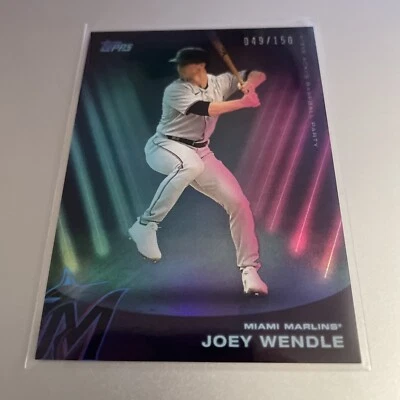 2022 Topps X Steve Aoki WAVE 2 Joey Wendle #150 RAINBOW FOIL SP #'d 049/150 (S1) - Image 1 of 3