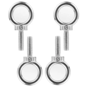 4 Pieces 3/8-16 Stainless Steel 3/8 x 1-1/4 Lifting Ring Eye Bolt Eyebolt - Picture 1 of 2
