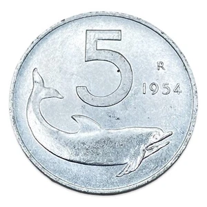 1954 Italy 5 Lire - AU - Combined Ship - Picture 1 of 2