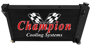 DR Champion 3 Row Black Finish Radiator 28" for 1967-1972 Chevrolet Blazer V8 - Picture 1 of 7