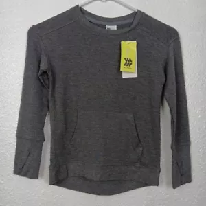 Top All In Motion Niñas XS 4/5 Gris Manga Larga Pullover Bolsillo Pulgares Nuevo con Etiquetas - Imagen 1 de 10