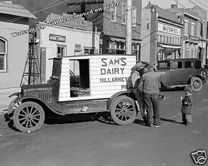 Photograph of Sam's Dairy Delivery Truck in Killarney Canada Year 1925c  8x10 - Picture 1 of 1