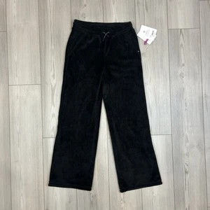 NWT Athleta Girl Cozy Feelin' Great Wide Leg Girls XL 14 Black Plush 468452 - Picture 1 of 9