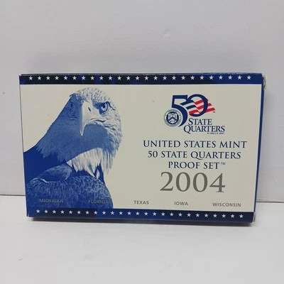 2004 State Quarter Clad Proof Set 5-coins United States Mint Original Box  - Image 1 of 4