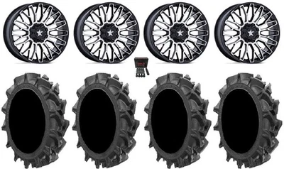 MSA Clubber 22" Wheels Machined 37" MotoHavok Tires Polaris RZR XP 1000 / PRO XP - Image 1 of 4