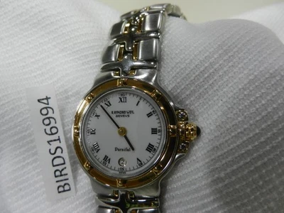 Raymond Weil 9990 Parsifal Reloj Mujer Oro 18K Banda SS Esfera Romand Nuevo Batt Foto 1 de 4