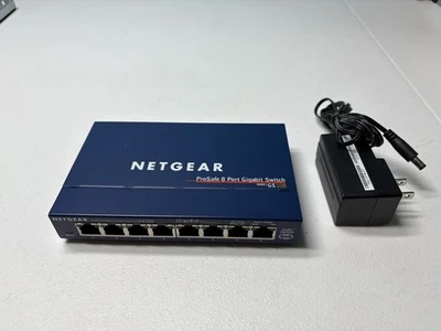Netgear ProSafe 8-Port Gigabit GbE Unmanaged Switch w/ Power Supply GS108 v2 - Image 1 of 3