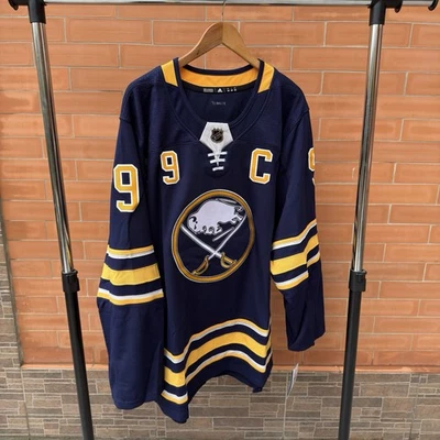 Authentic Adidas Buffalo Sabres Jack Eichel #9 Captain Size 60 Home 17-20 Jersey - Image 1 of 4