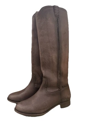 Botas de cuero para mujer Frye Cara altas talla 8,5 - gris carbón Foto 1 de 4