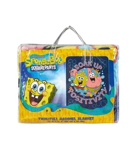 Spongebob Squarepants And Patrick Twin/Full Raschel Blanket 55" x 75 " - Picture 1 of 3