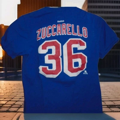 NEW YORK RANGERS 2015 STANLEY CUP PLAYOFFS MATS ZUCCARELLO KIDS JERSEY TSHIRT - Image 1 of 4