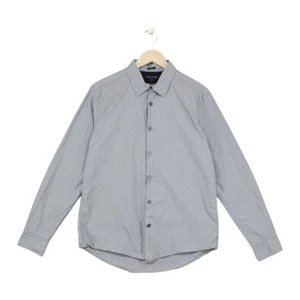 Tommy Hilfiger Polka Dot Shirt Mens Size L Grey Stretch Cotton - Picture 1 of 14