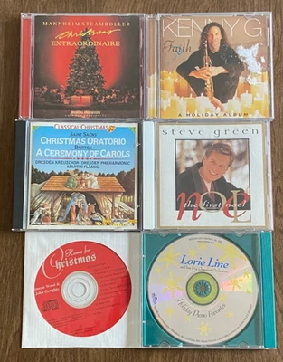 6 Christmas CDs Mannheim Steamroller Kenny G Steve Green Oratorio Carols Lot - Image 1 of 4
