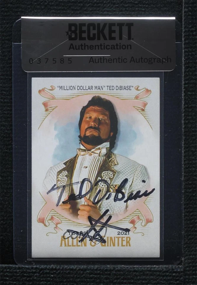 BAS 2021 Topps Heritage WWE Allen & Ginter Ted DiBiase Seal of Authenticity Auto - Image 1 of 2