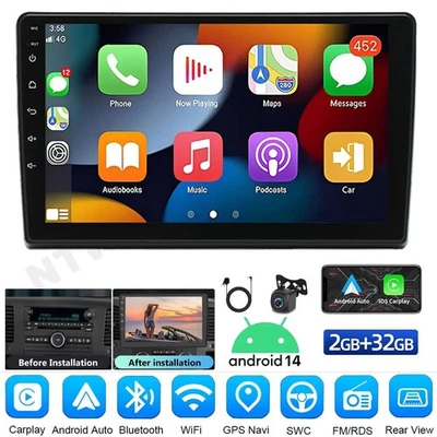 10" Car Stereo Radio Carplay Navi Voice Control For GMC Yukon Chevy Silverado Foto 1 de 4