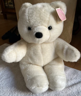 Oshko Peluche Oso de Peluche Blanco Peluche Juguete De Colección 18" Alto Cinta Roja Etiqueta Foto 1 de 3